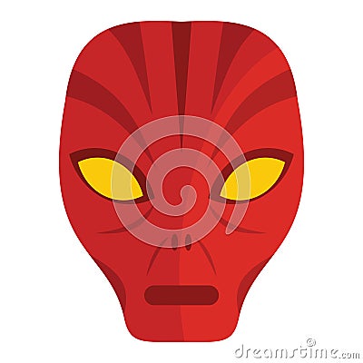 Cartoon flat alien head isolated on white background Vector Illustration