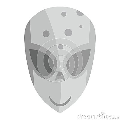 Cartoon flat alien head isolated on white background Vector Illustration