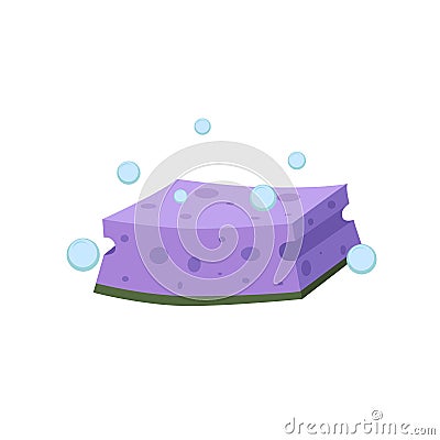 Cartoon flat design washing sponge. Kitchen and bath cleaning tool accestories. Vector Illustration