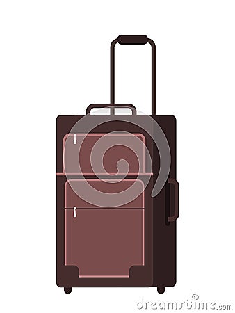 Cartoon flat luggage travel bag isolated on white Vector Illustration