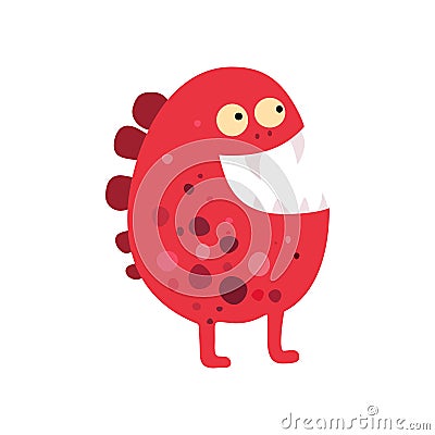 Cartoon flat monsters big icon. Colorful kid toy cute monster. Vector Vector Illustration