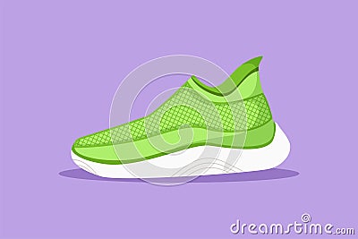 Cartoon flat style drawing running colorful shoes. Bright sport sneakers symbol. Fitness shoes for training. Sports shoes logo. Cartoon Illustration