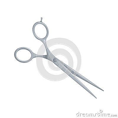 Cartoon flat and trendy style hair metal scissors. Fashion salon accessory. professional equipment vector illustration. Vector Illustration