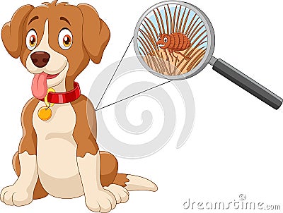 Cartoon flea infested dog Vector Illustration