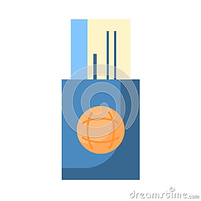 Cartoon Flight Ticket Icon Illustration Isolated Stock Photo