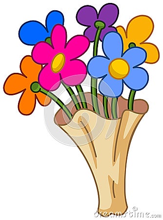 Cartoon flower bouquet Vector Illustration