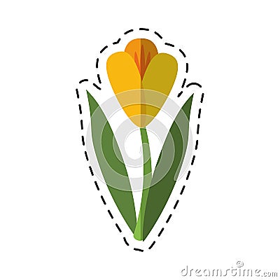 Cartoon flower flora fragant garden Vector Illustration