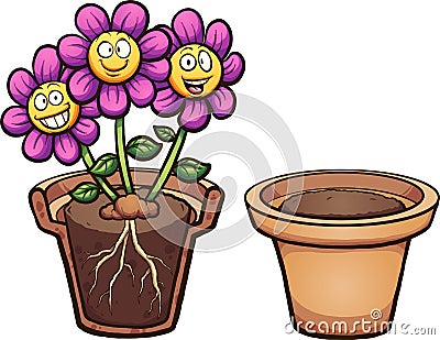 Cartoon flowers Vector Illustration