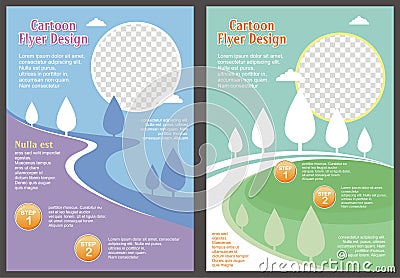 Cartoon Flyer - Brochure with Lovely design Stock Photo