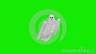 Cartoon Flying White Ghost on an Green Screen Stock Video - Video of angry,  death: 162197747