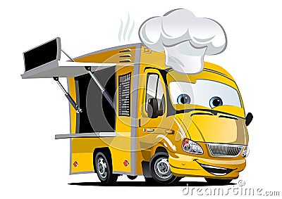 Cartoon food truck Vector Illustration