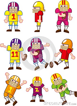 Cartoon Football player icon Vector Illustration