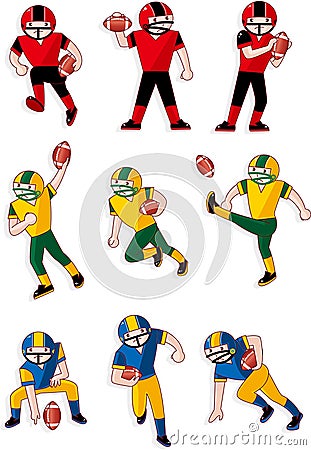 Cartoon football player icon Stock Photo