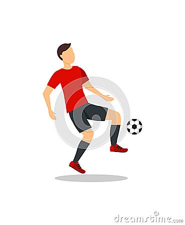 Cartoon Football Player. Vector Vector Illustration