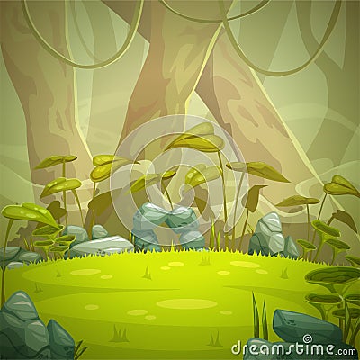 Cartoon forest landscape Vector Illustration