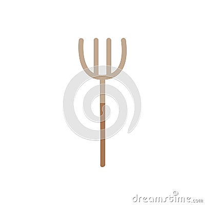 Cartoon forks for raking hay. Garden tools Vector Illustration