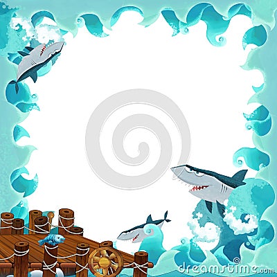 Cartoon frame ocean Cartoon Illustration