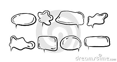 cartoon frames for text, hand drawn speech bubbles Vector Illustration