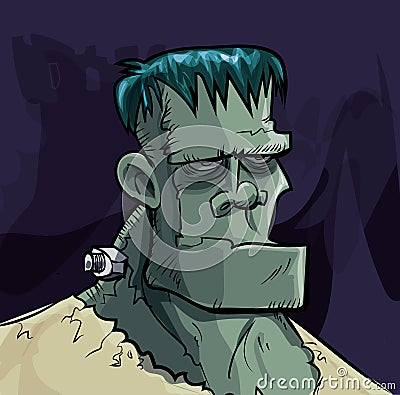 Cartoon Frankenstein monster head Stock Photo