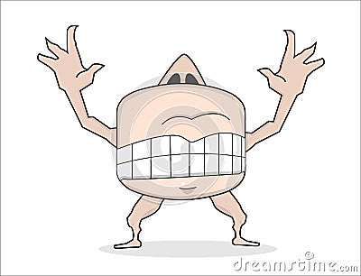 Cartoon freak monster shape tooth&mounth Cartoon Illustration