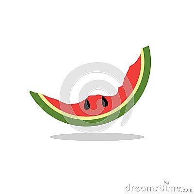 Cartoon fresh green open watermelon half and slice Stock Photo