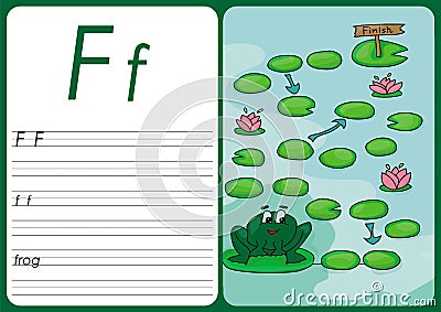 Cartoon frog game. Vector pages for children Vector Illustration