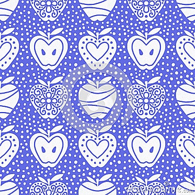 Cartoon fruit seamless lithography apples pattern for wrapping paper and fabrics and linens and kids clothes print Cartoon Illustration