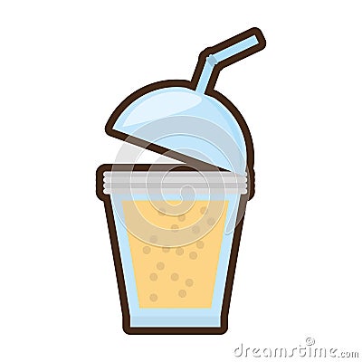 cartoon fruit smoothie plastic cup straw Cartoon Illustration