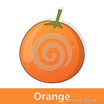 Cartoon Fruit - Sweet Orange or Tangerine Vector Illustration