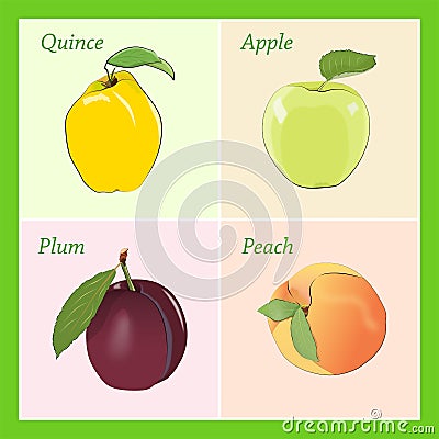 Cartoon fruits Stock Photo