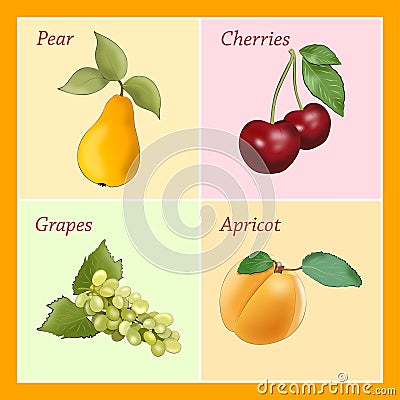 Cartoon fruits Stock Photo