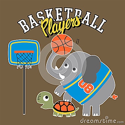 Cartoon of funny basketball player Vector Illustration