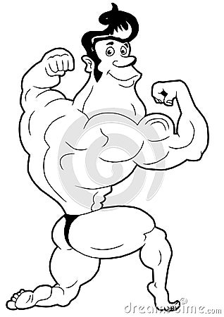 Cartoon funny bodybuilder Vector Illustration