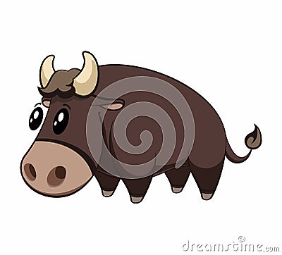 Cartoon funny bull Vector Illustration