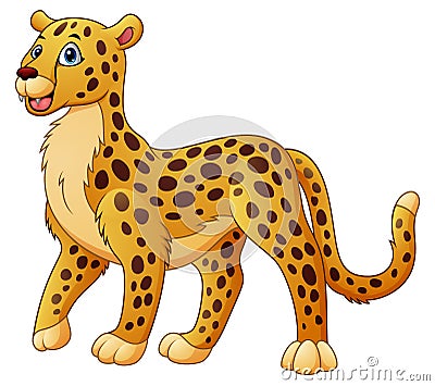 Cartoon funny cheetah Vector Illustration