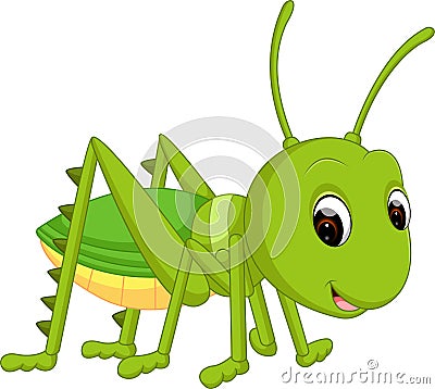 Cartoon funny cricket Vector Illustration