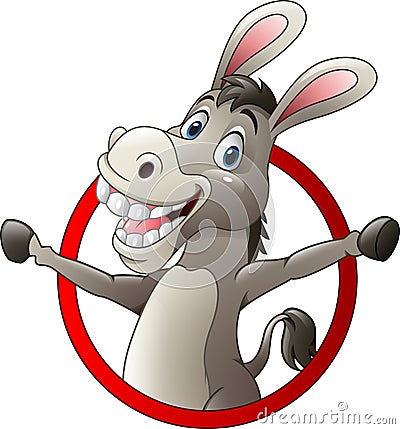 Cartoon funny donkey Vector Illustration