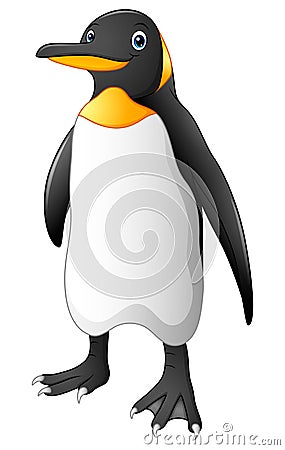 Cartoon funny emperor penguin standing Vector Illustration