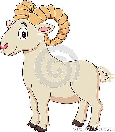 Cartoon funny goat isolated on white background Vector Illustration