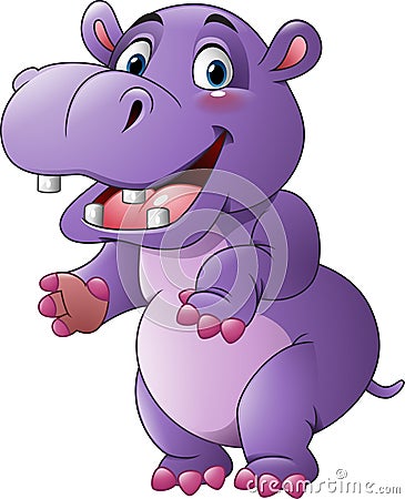 Cartoon funny hippo Vector Illustration