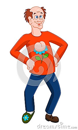 Cartoon funny idiot Vector Illustration