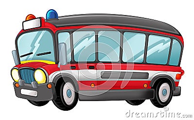 Cartoon funny looking cartoon bus isolated Cartoon Illustration