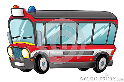 Cartoon funny looking cartoon bus isolated Cartoon Illustration