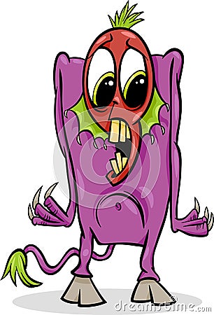 Cartoon funny monster illustration Vector Illustration