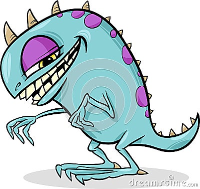 Cartoon funny monster illustration Vector Illustration