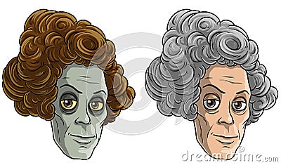 Cartoon funny monster zombie granny characters Vector Illustration