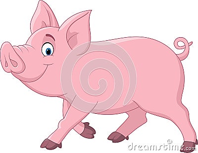 Cartoon funny pig Vector Illustration