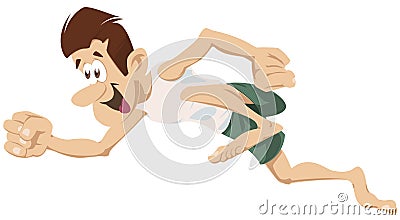 Cartoon funny Running man. Vector. Stock illustration Vector Illustration