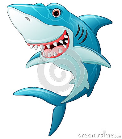 Cartoon funny shark Vector Illustration