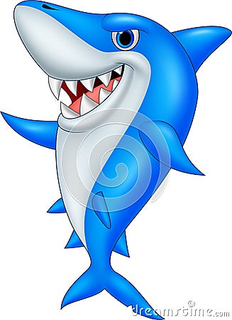 Cartoon funny shark Vector Illustration